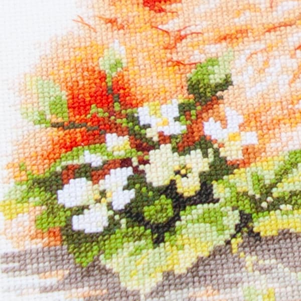 Broderikit Magic Needle "Den røde kat" 26x26 cm
