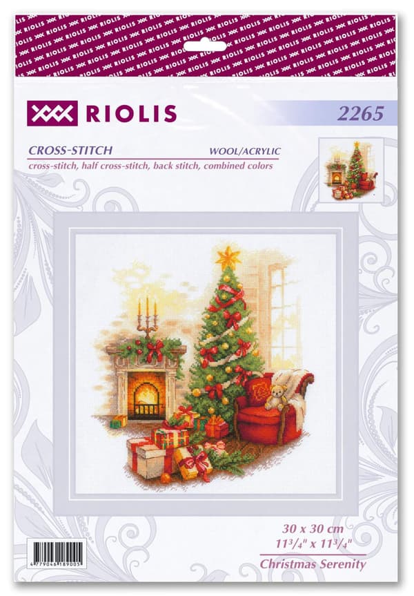 Broderikit med korsstygn - Riolis "Jullugn" 30x30 cm