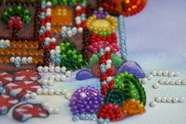 Perlebroderi Abris Art "Peberkagehus" 15x15 cm