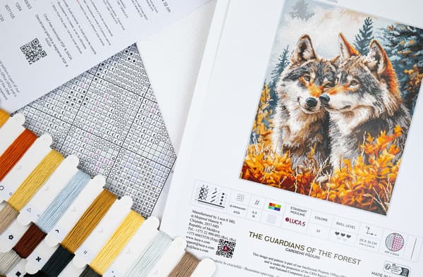Broderikit Luca-S BM3022 - "Skovens Vogtere" 25x32cm