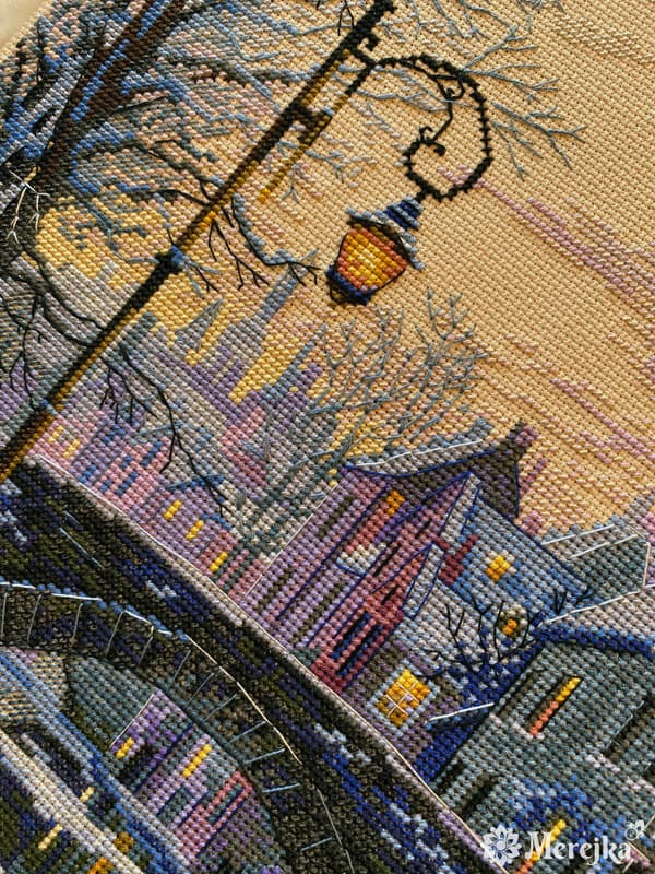 Broderikit Merejka K-169 - "Vinterkväll" 30x40 cm