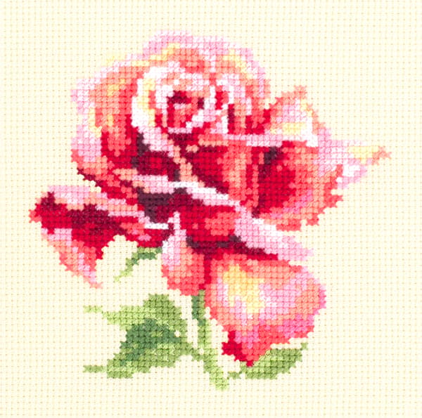 Broderikit Magic Needle "Vacker ros" 11x11 cm