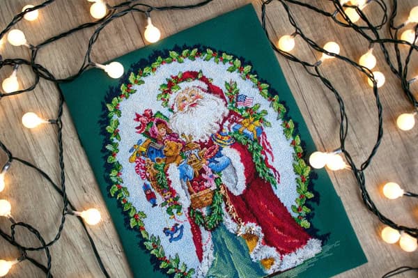 Broderikit LetiStitch L8005 - "Glada Sankt Nick" 22x29 cm