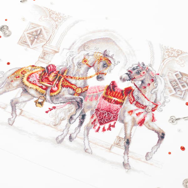 Broderisett Magic Needle "Kongelige hester" 40x31 cm