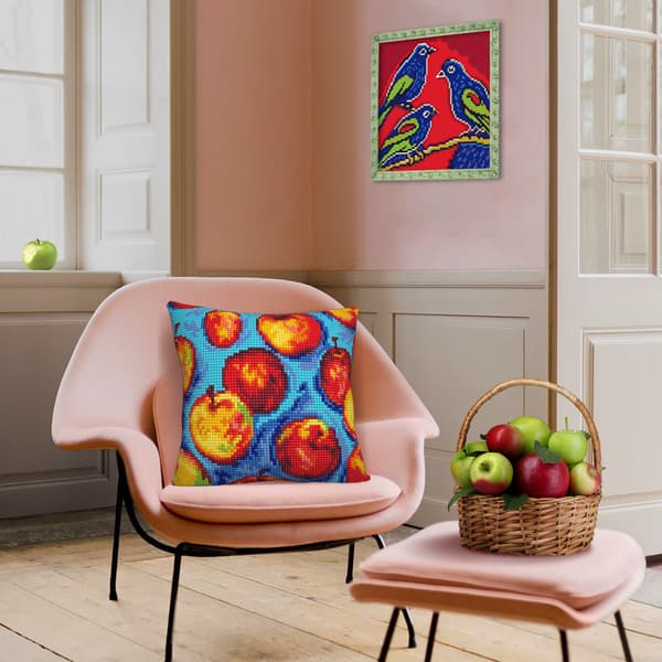 Broderisett Pute Collection D`Art 5472 - "Mønster - epler" 40x40cm
