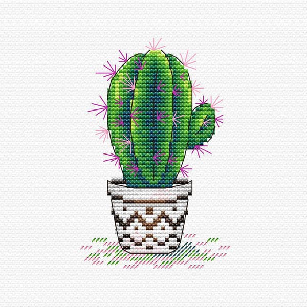 Broderikit MP Studia "Fräsch kaktus" 7x11 cm