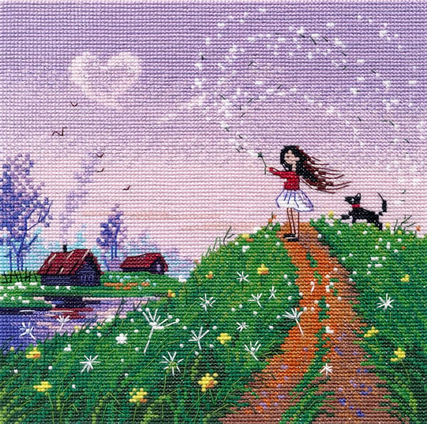 Broderikit Oven "Vårbris" 18x18 cm