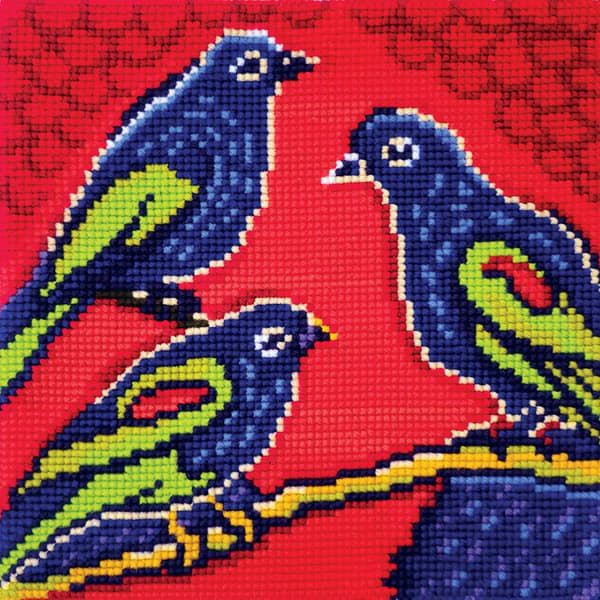 Broderikit Pude Collection D`Art 5473 - "Kombination" 40x40cm