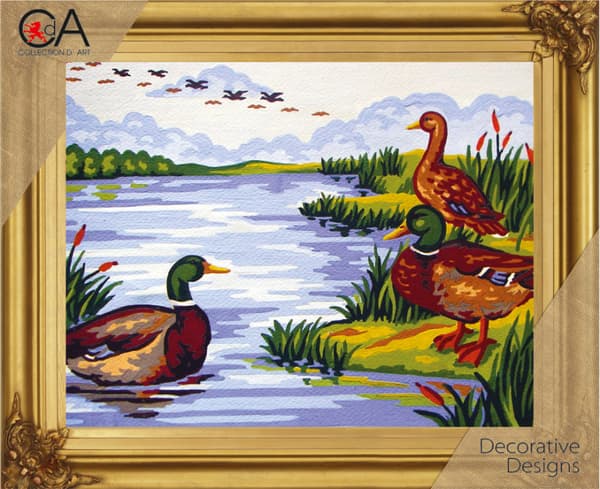 Påtegnet broderisett Collection D`Art "Andsjø" 22x30 cm