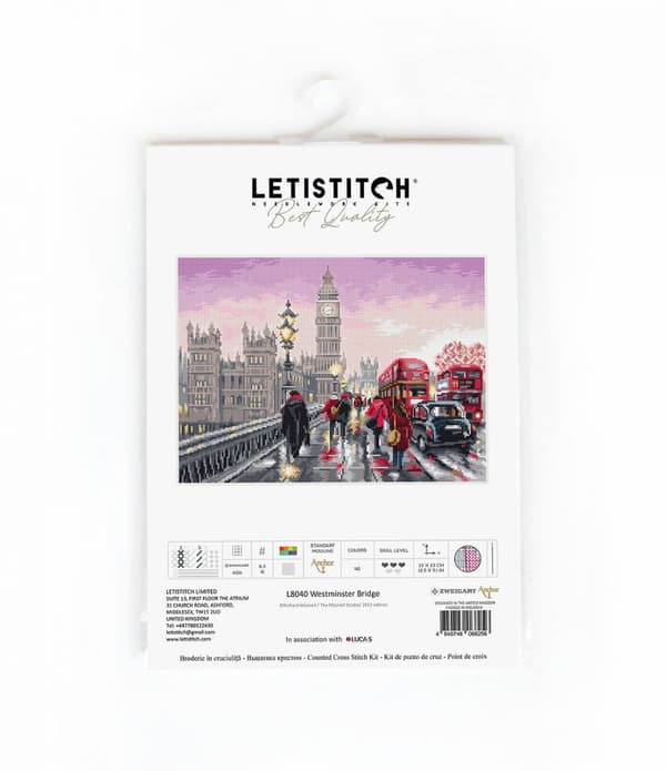 Broderikit LetiStitch L8040 - "Westminster Bridge" 32x23 cm