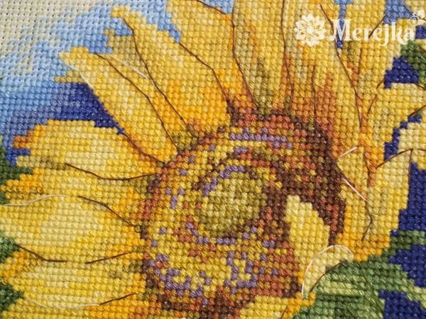 Broderikit Merejka K-125 - "Lyse solsikker" 43x24 cm