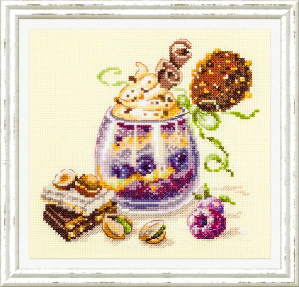 Broderikit Magic Needle "Chokladdessert" 17x17 cm