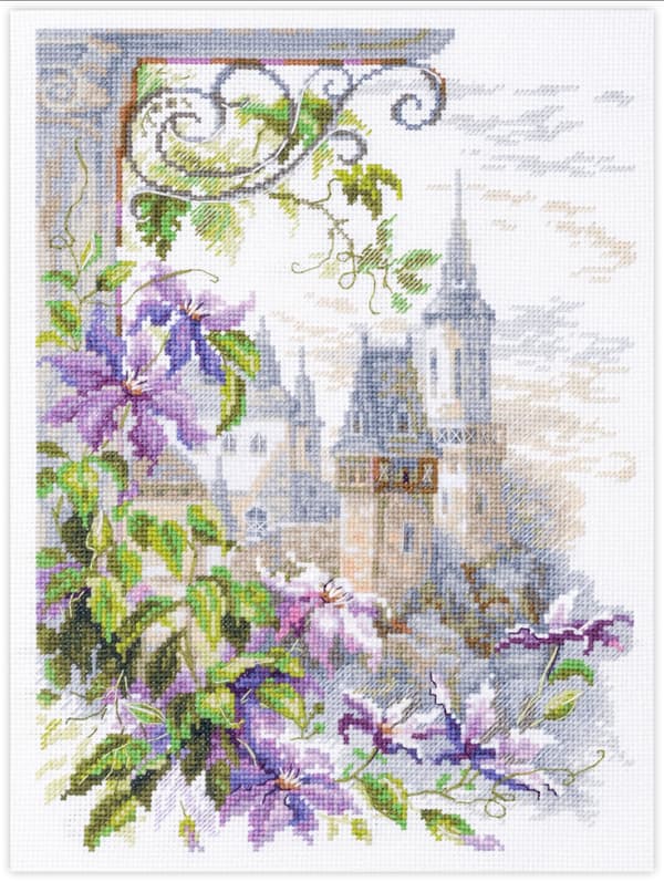 Broderikit Magic Needle "Klematisdoft" 20x26 cm