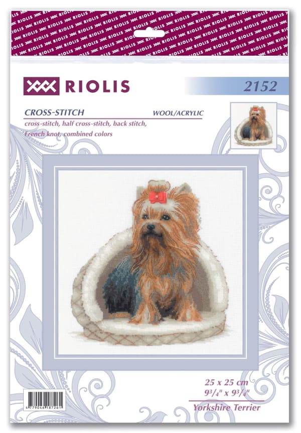 Broderikit Riolis "Yorkshireterrier" 25x25 cm