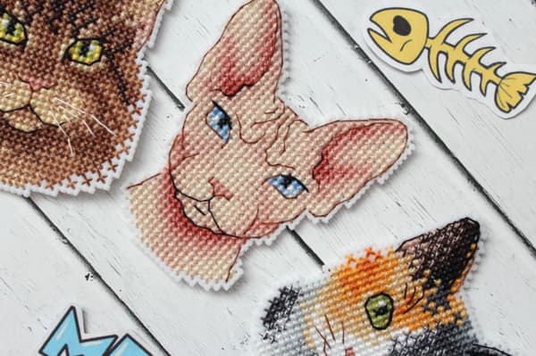 Broderikit plastic canvas MP Studia "Vem sa mjau?" 6x7 cm