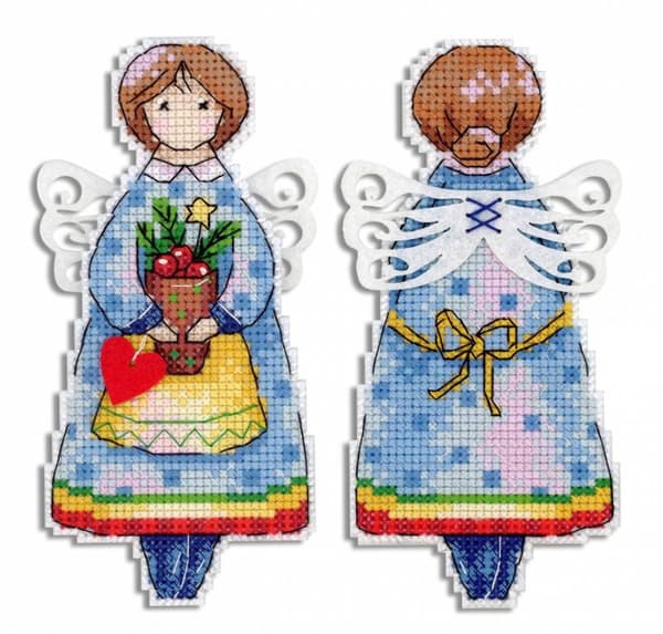 Broderikit plastic canvas MP Studia "Vinterängel" 6x13 cm