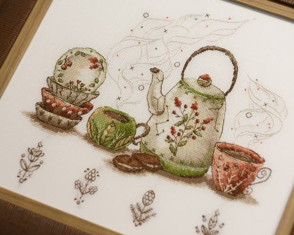 Broderikit Andriana "Tevægter" 24.5x22 cm