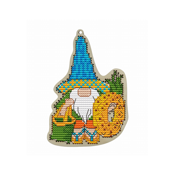Träbroderi Kind Fox "Tomte" 7.5х11cm