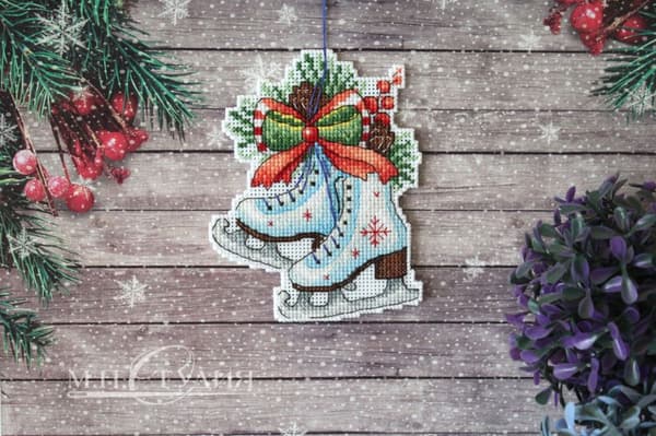 Broderikit plastic canvas MP Studia "Figurativ jul" 10x13 cm