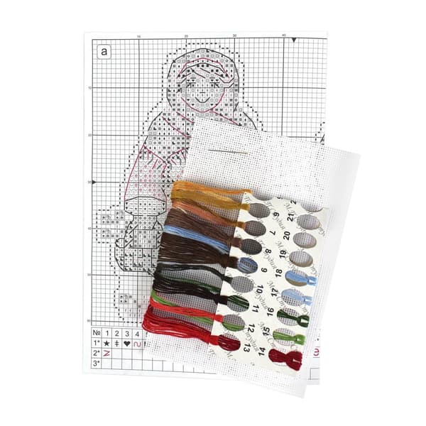 Broderisett Plastic Canvas MP Studia "Jente" 7x11 cm