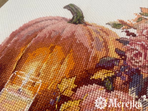 Broderikit Merejka K-241B - "Stilleben med græskar" 19x24 cm