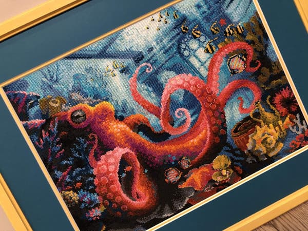 Broderikit Riolis "Undervandsriget" 40x30 cm