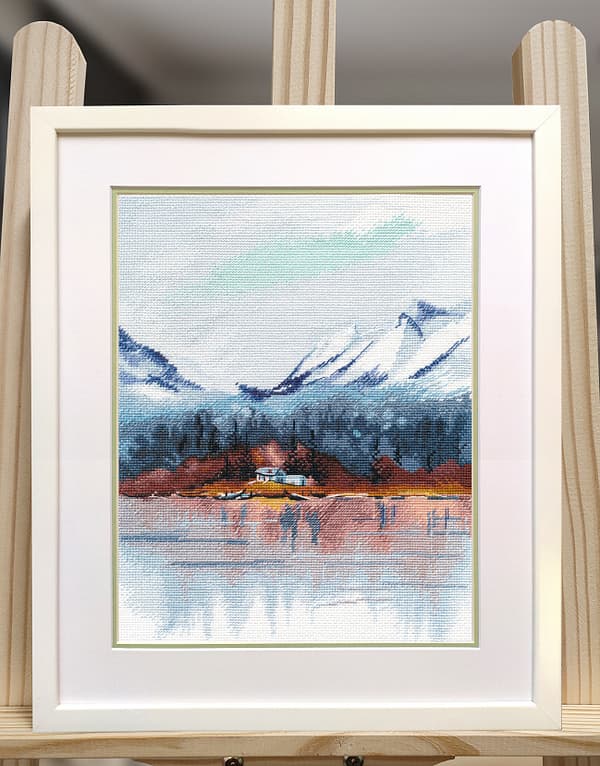 Broderikit Oven "Lykken er nær" 21x28 cm