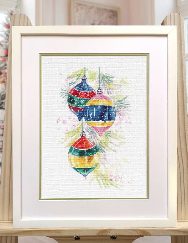 Broderikit Oven "Julprydnader" 16x28 cm