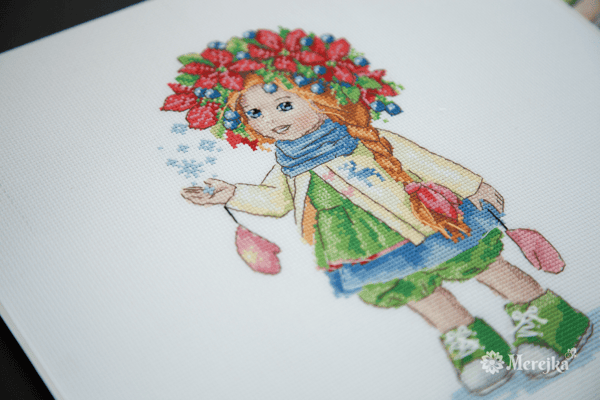Broderikit Merejka K-105 - "Vinterflicka" 23x14 cm
