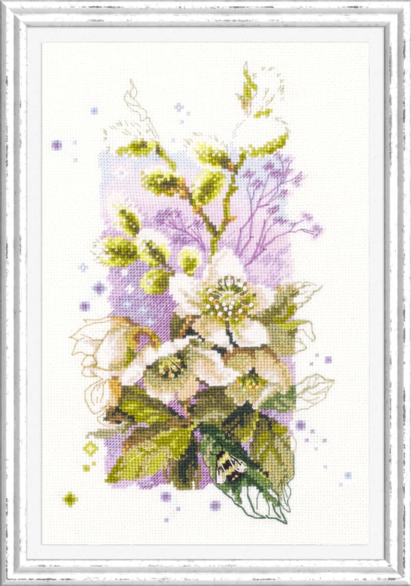 Broderikit Magic Needle "Julerose" 14x23 cm