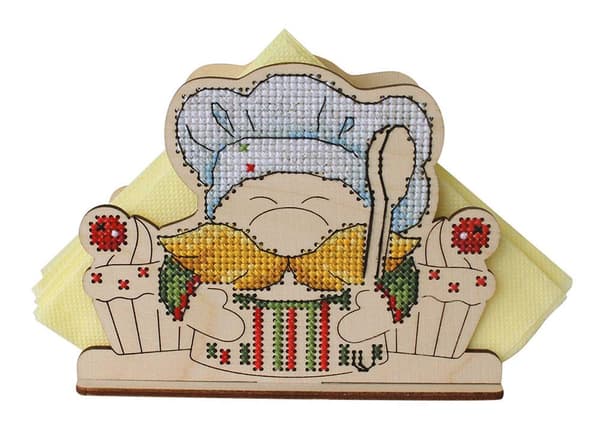 Träbroderi MP Studia "Servett "Tomte"" 13x10 cm