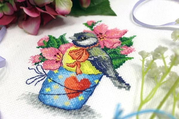 Broderikit MP Studia "Forårsmus" 12x14 cm