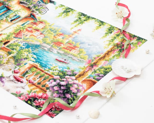 Broderikit Magic Needle "Lombardisk sommar" 40x30 cm