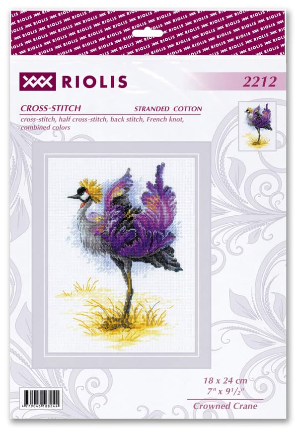 Broderikit med korssting - Riolis "Krontrane" 18x24cm