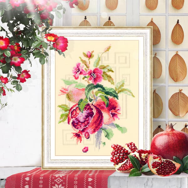 Broderikit Magic Needle "Granatäpple" 18x25 cm