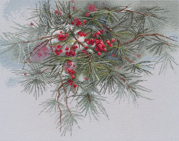 Broderikit Oven "Vinter, jul..." 35x28 cm