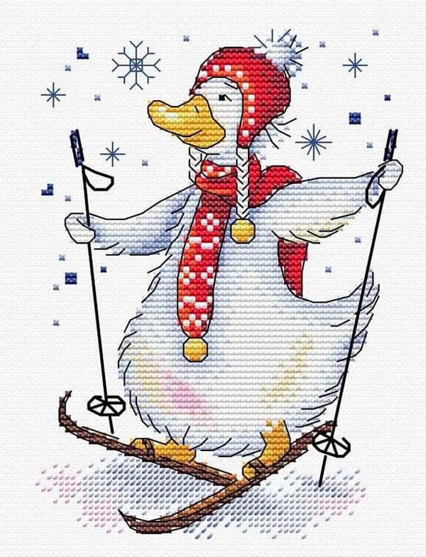Broderikit MP Studia "Skidåkning" 14x18 cm