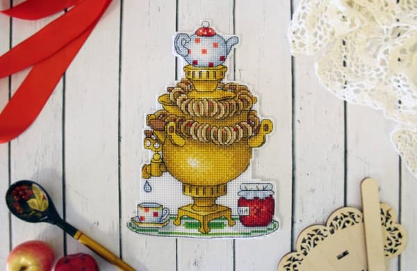 Broderikit plastic canvas MP Studia "Samovar" 12x18 cm