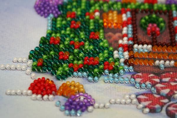 Perlebroderi Abris Art "Peberkagehus" 15x15 cm