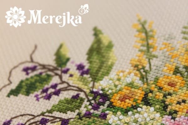 Broderikit Merejka K-16 - "Vilde blomster" 24x20 cm
