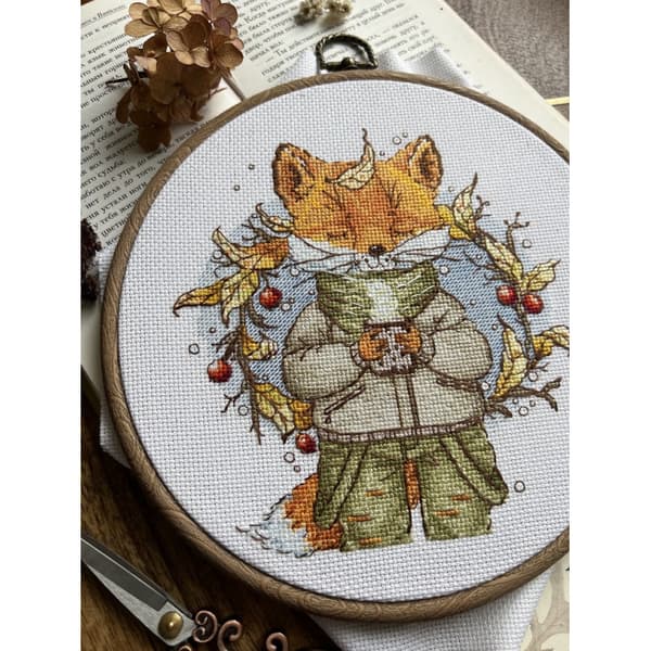 Broderikit Andriana "Efterårskaffe" 15x16,5 cm
