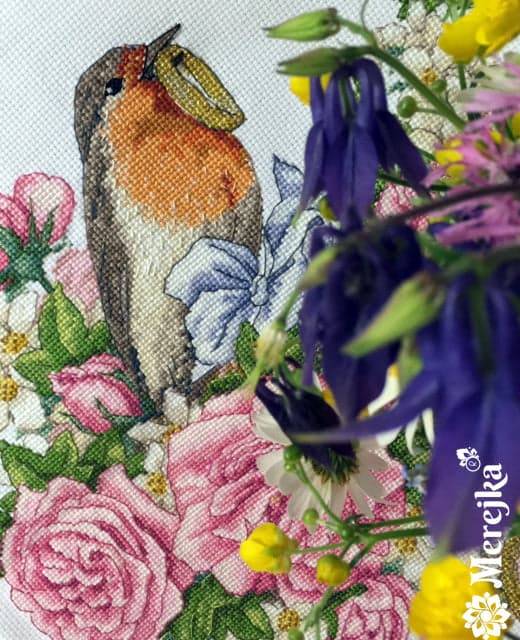 Broderikit Merejka K-27 - "Vielsesring til hende" 27x30 cm