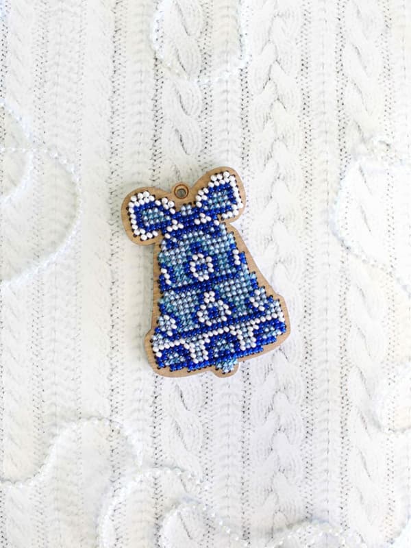 Broderikit med pärlor MP Studia "Julprydnad - Vinterljud" 5x7 cm