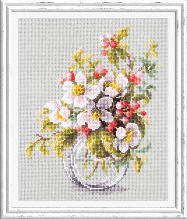 Broderikit Magic Needle "Blommande äppelträd" 18x23 cm