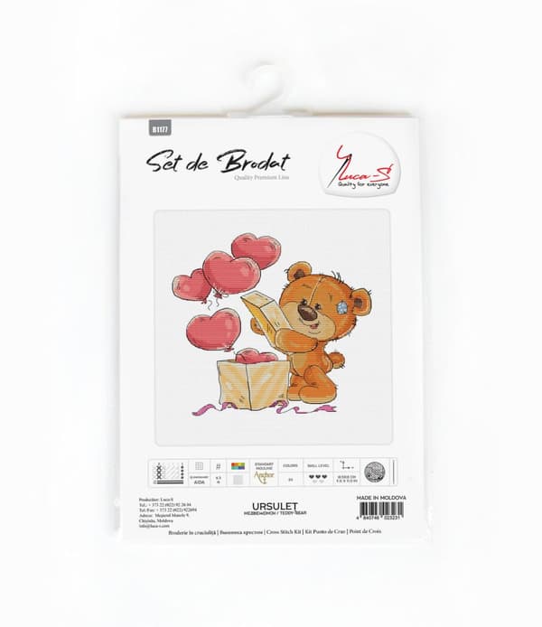 Broderisett Luca-S B1177 - "Bamse" 18.5x18 cm