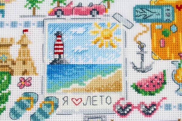 Broderikit MP Studia "Sampler. På stranden" 20x16cm
