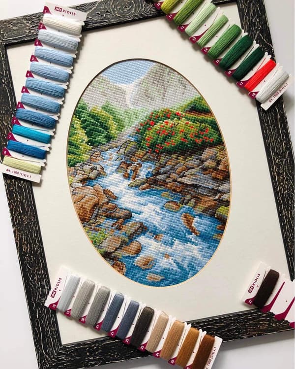 Broderikit Riolis "Opstrøms" 30x40 cm