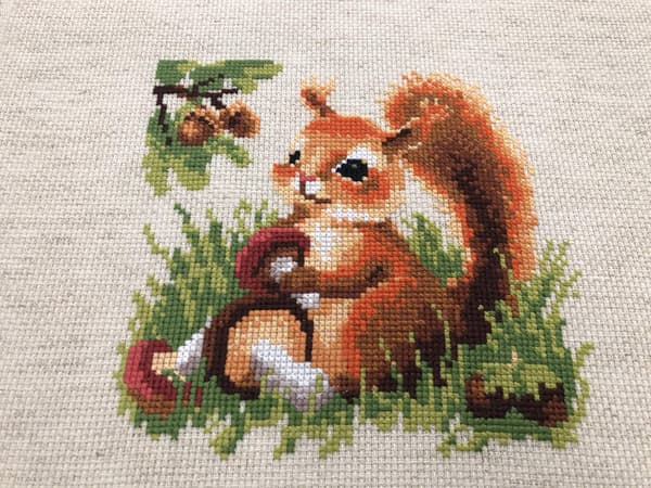 Broderisett Riolis «Ekorre» 20x20 cm
