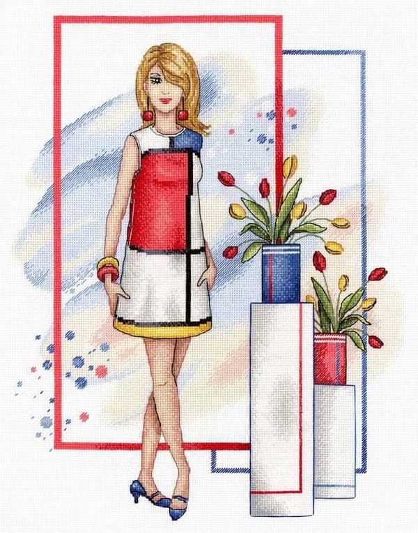 Broderikit MP Studia "Söta Lauren" 25x33 cm