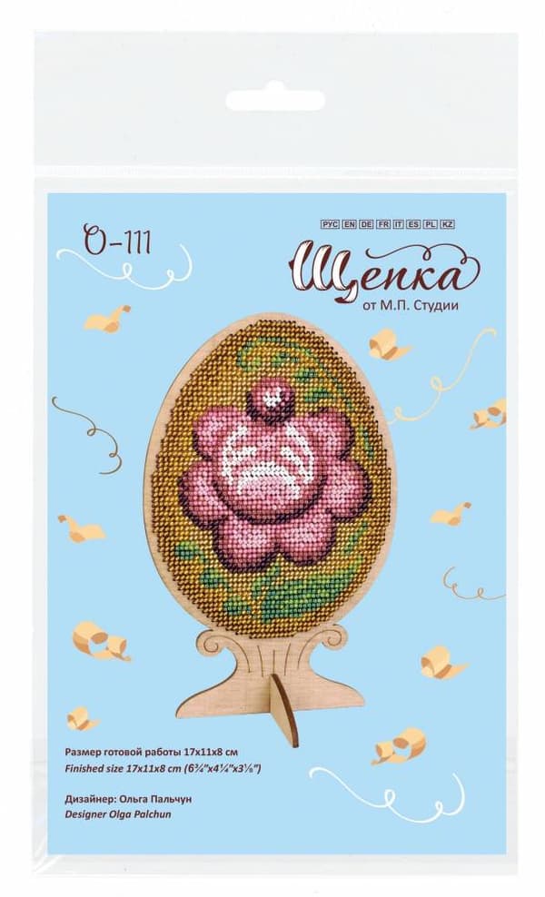 Broderikit med perler MP Studia "Perlet egg - Gorodets-maling" 11x17x8 cm
